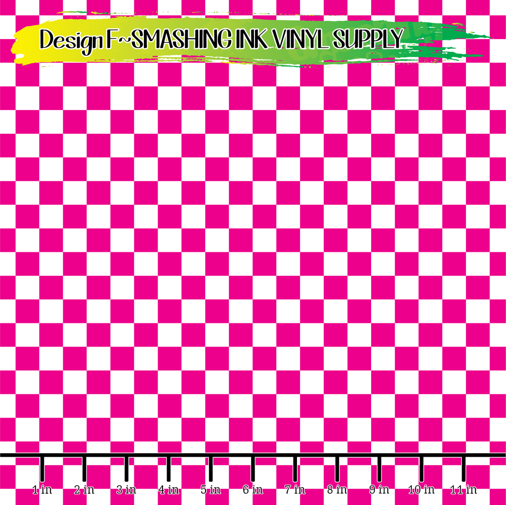 Pink White Checkerboard - Pattern Vinyl 