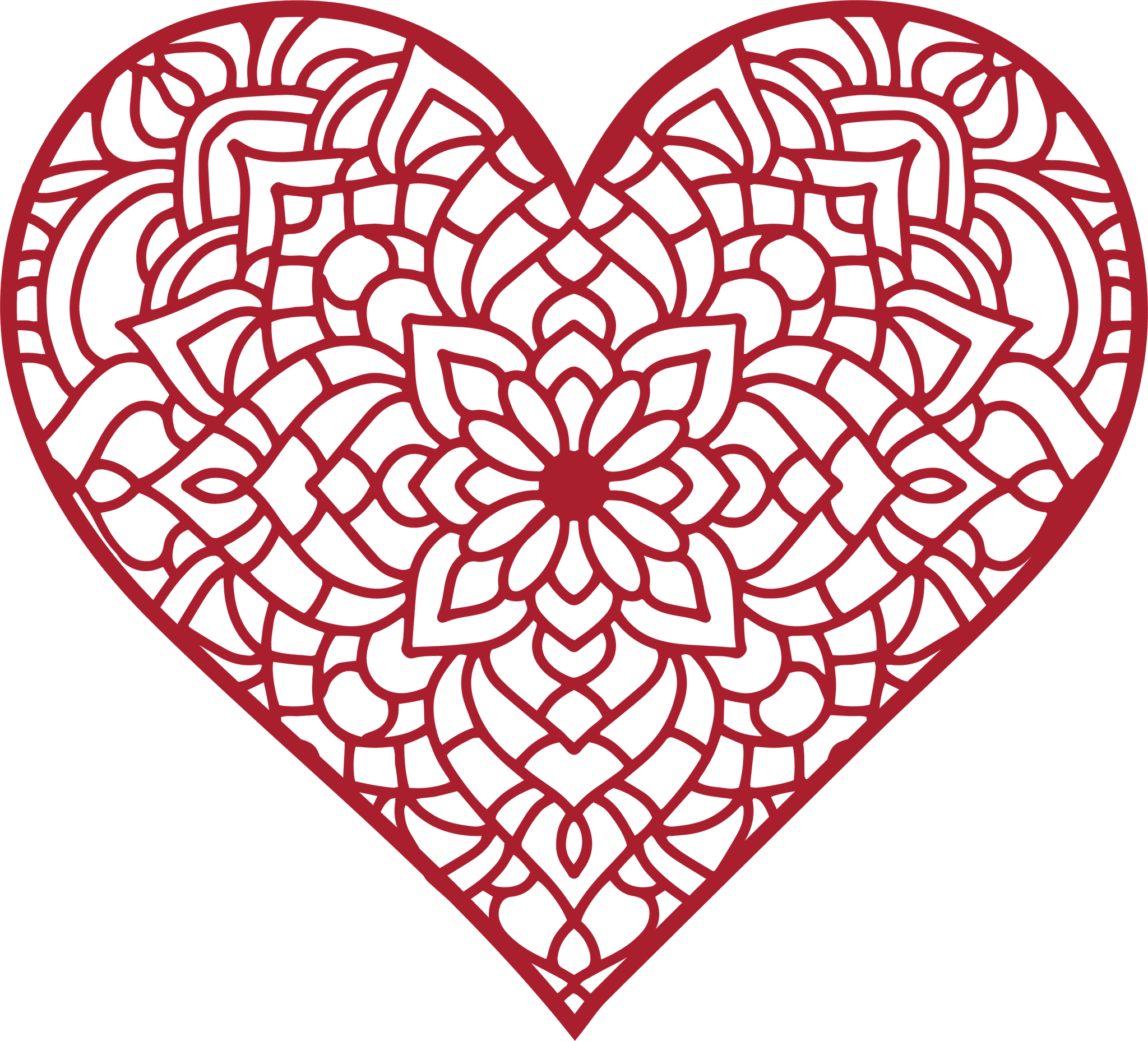 Download Heart Mandala Red Ink Screen Printed Transfer Smashing Ink Vinyl