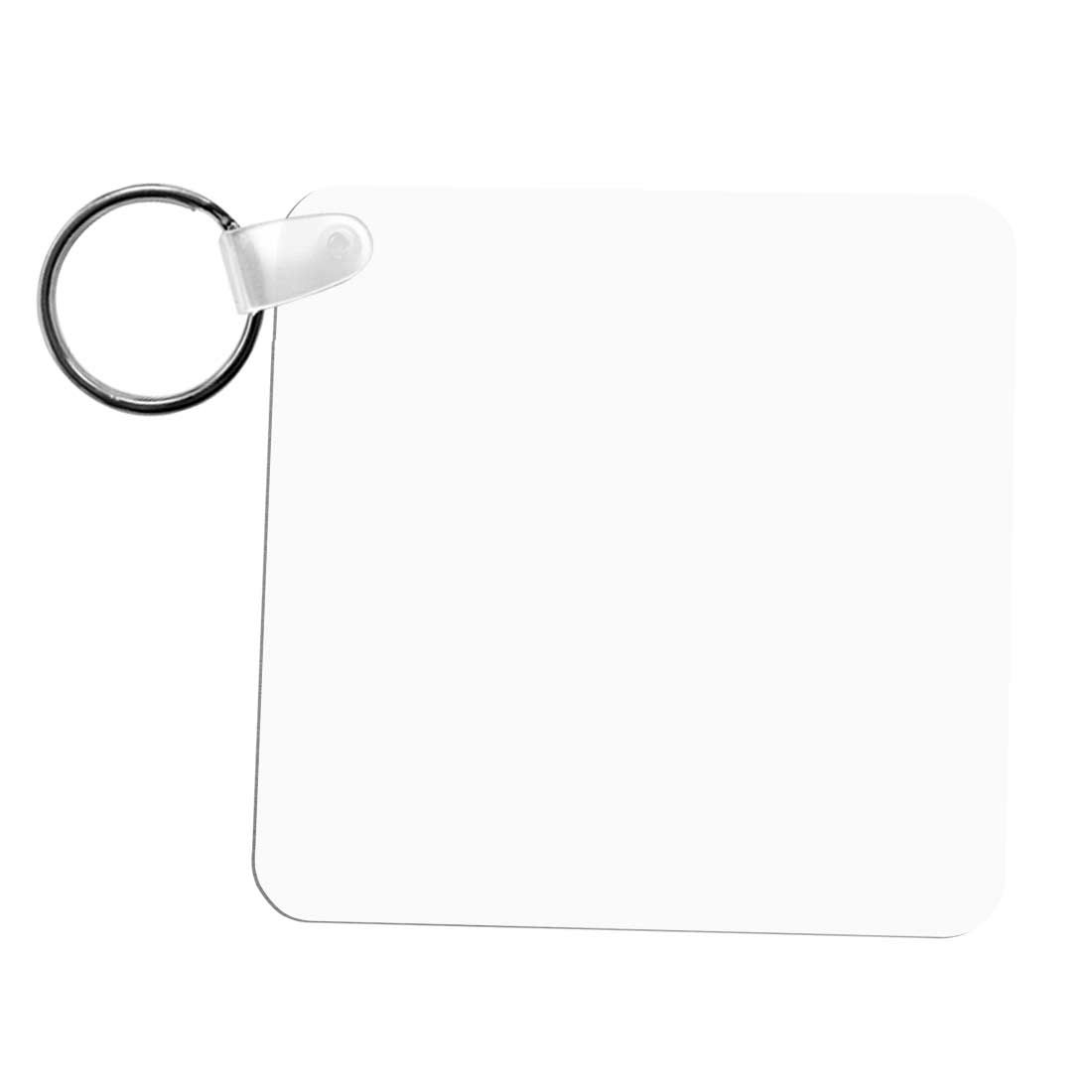 Square Shaped Sublimation Keychain Blank with Hardware Gloss Double