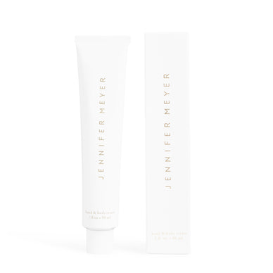 Derived from the most hydrating ingredients and coupled with our signature scent, the Jennifer Meyer Hand Body Cream is formulated with calming shea butter, nourishing coconut oil and a hydrating plant based squalene. 
This lightweight, clean formula works to deeply moisturize your hands and body, giving your Jennifer Meyer jewels the perfect foundation to shine and ensuring your summer glow never fades away!  