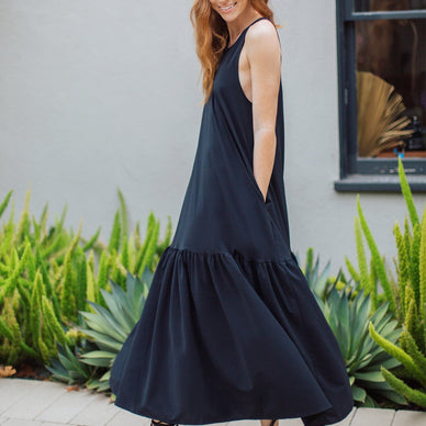
If going with the flow were a dress. Made from a fine Italian performance fabric, the flounce hem silhouette swings effortlessly from one item on your agenda to the next. It’s great on vacation, too – the multitasking material breathes, wicks away moisture, and protects against wrinkles and UV rays. Pair with satin slides or a cushy sandal and a casually tossed “Thanks, it has pockets.” 


72% POLYAMIDE, 28% ELASTANE 
 UV PROTECTION ,MOISTURE WICKING, 4 WAY STRETCH, WRINKLE RESISTANT 
Fulfilled by our friends at  ONA by Yoon Chung 

*Please Note: 

This item is not eligible for returns 
This item cannot be shipped outside the U.S.
