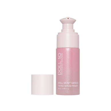 A tinted primer that does it all! Our revolutionary Doll Skin Genius Tinted Serum Primer preps skin for makeup, blurs texture pores, and provides instant coverage - all while energizing your skin cells to repair and defend against aggressors. Clean, Vegan, Hypoallergenic, Cruelty-free, Weightless Oil-free. 29 mL / 0.98 fl. oz. 
Fulfilled by our friends at Doll 10 Beauty 
 *Please Note: Rewards cannot be applied to this product This item is not eligible for returns 