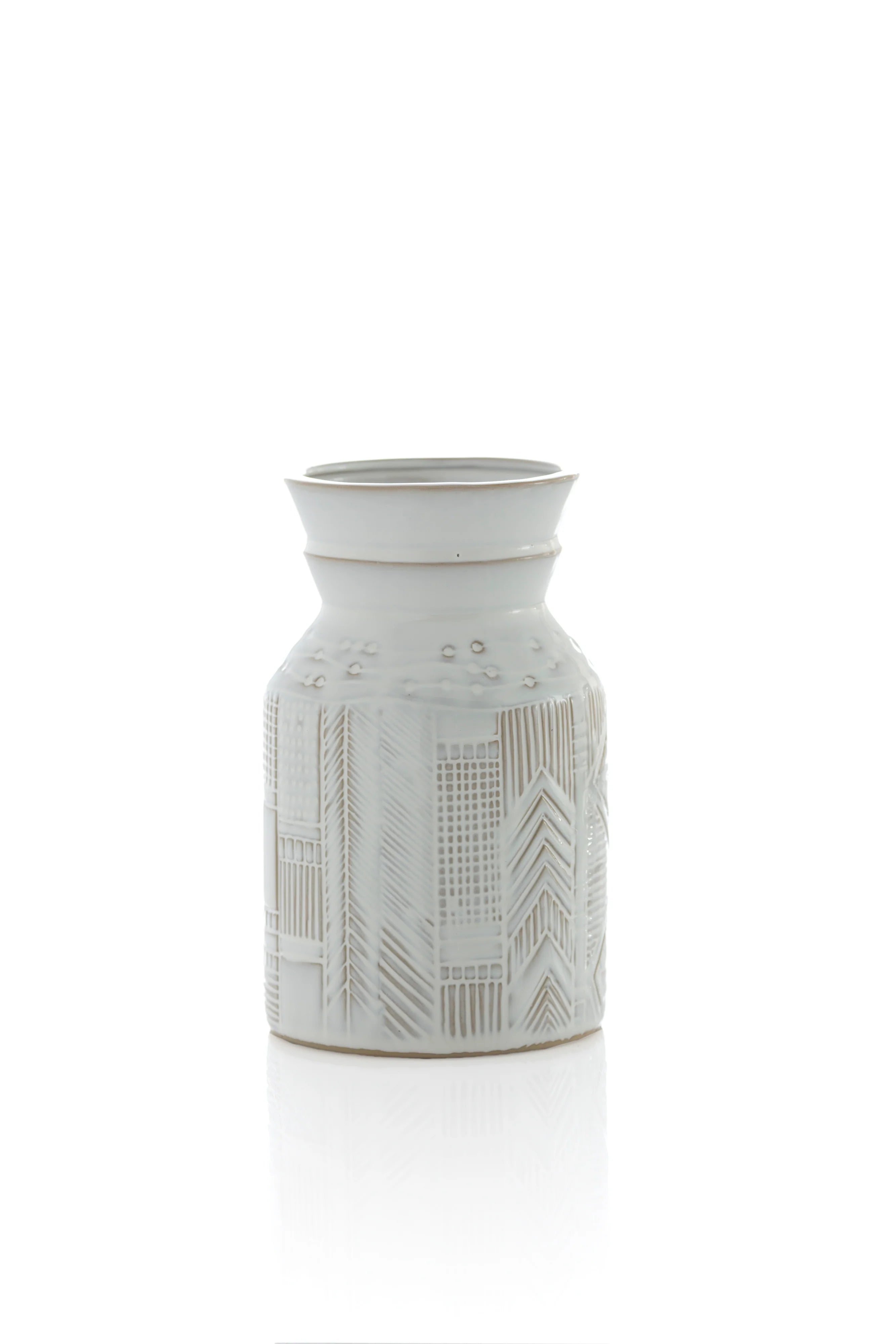 The Austin Vase works great solo or displayed as a group. Use for flowers or as a decorative object. This vase is made of ceramic and etched with the perfect amount of detail to make the piece effortlessly simple and unique. 

Ivory
D 4.75" × H 8"
Ceramic
China
Gift Box
09-CC-005

Fulfilled by our friends at Shiraleah 

Please Note: Rewards cannot be applied to this product 