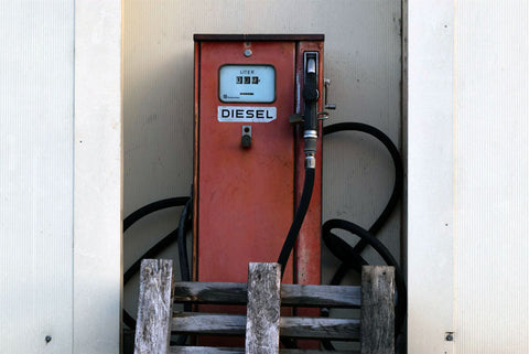 Red diesel fuel pump.