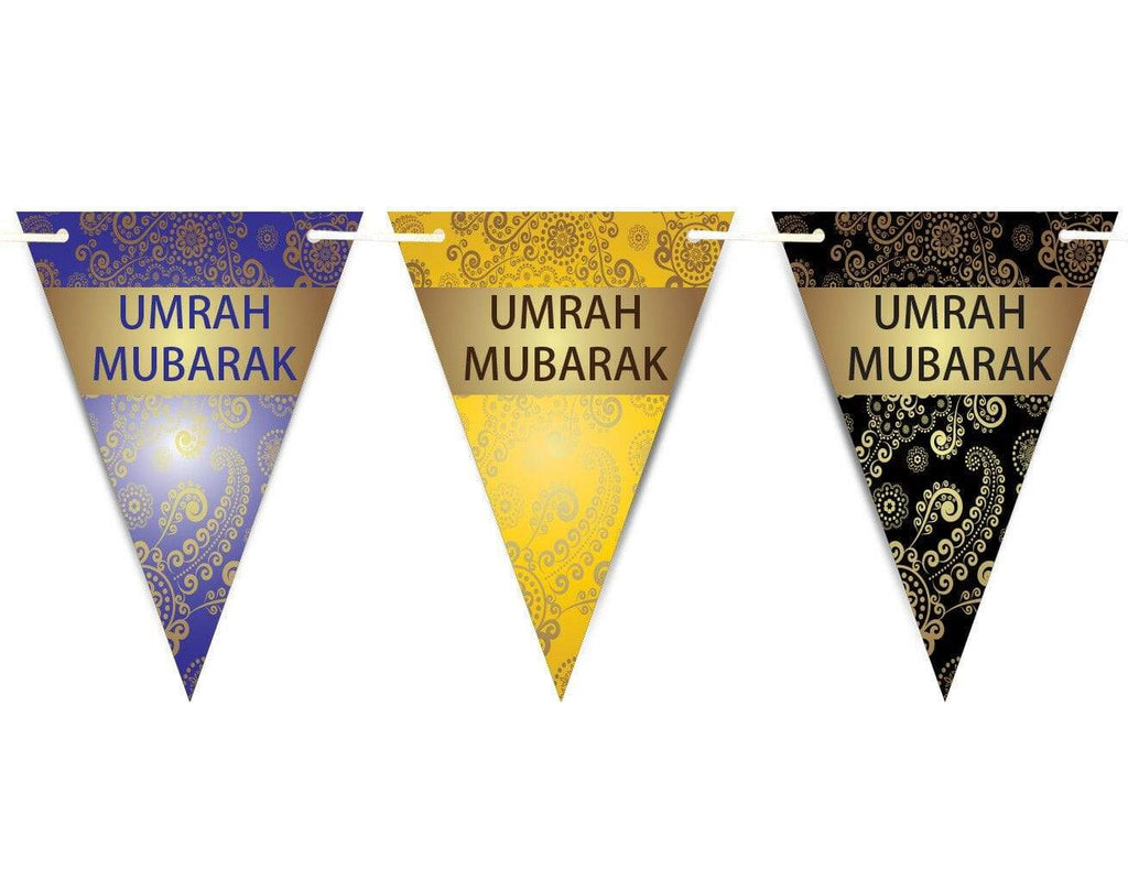 Umrah Mubarak Wall decoration bunting banner in shape cutouts, PartyAccessories.pk