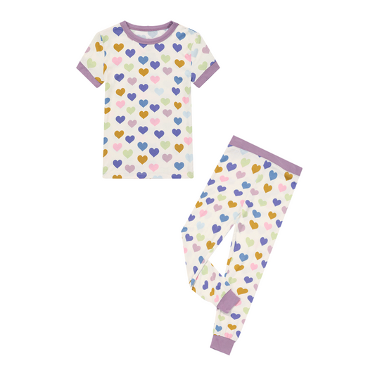 Little Love Blue Hearts Bamboo Pajamas Unisex Pants – Emerson and