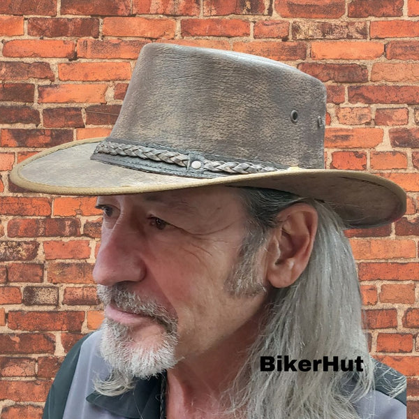 hul Skuldre på skuldrene Goneryl Pindari "Hickory Stone" Australian Crushable Cowboy Bend A Brim Hat –  Ryde-Motorcycle