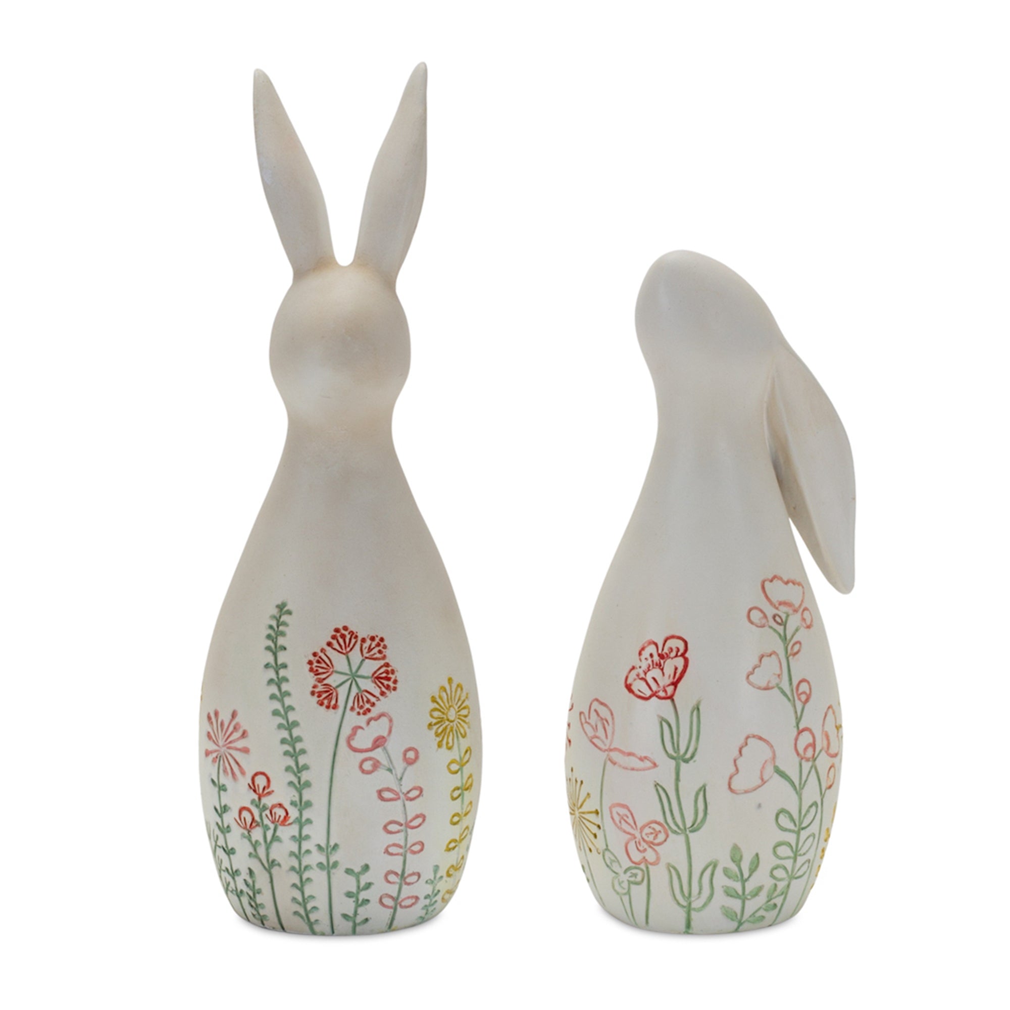 Set of 2 Resin Rabbits