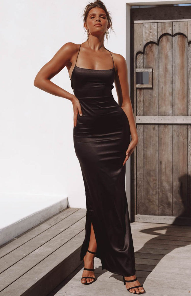 Long Black Slip Dress Factory Sale, UP ...