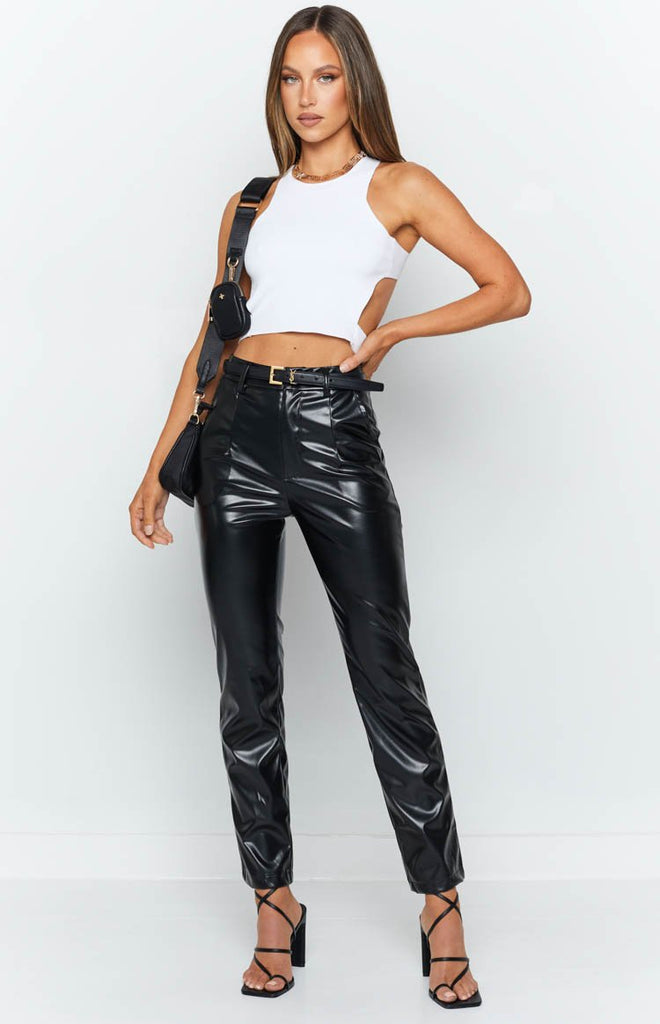 Peta PU Pants Black – Beginning Boutique US