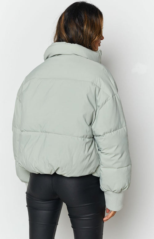 Remi Puffer Jacket Sage – Beginning Boutique US