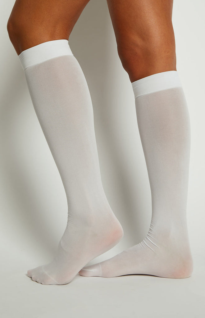 Ronnie White Knee High Socks – Beginning Boutique US