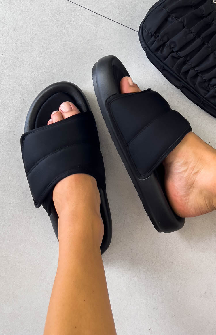 Therapy x Ella May Ding Zen Black Slides