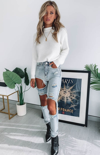 Zane Ripped Jeans Blue – Beginning Boutique US