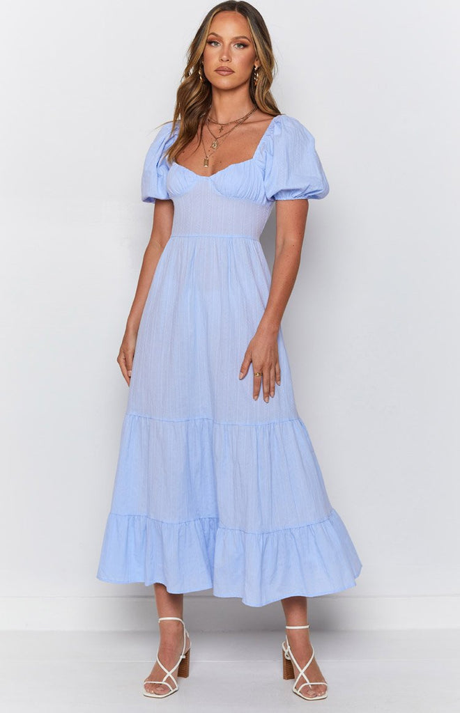 Zeren Maxi Dress Blue – Beginning Boutique US