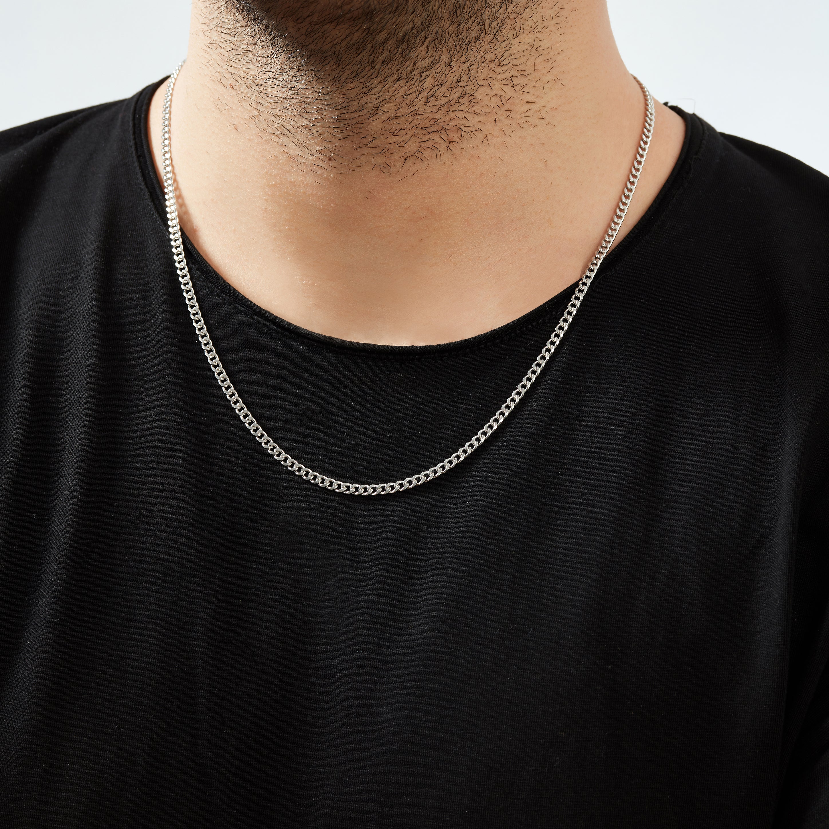 Curb Chain Necklace in Silver– Atolyewolf Modern & Luxury Jewelry