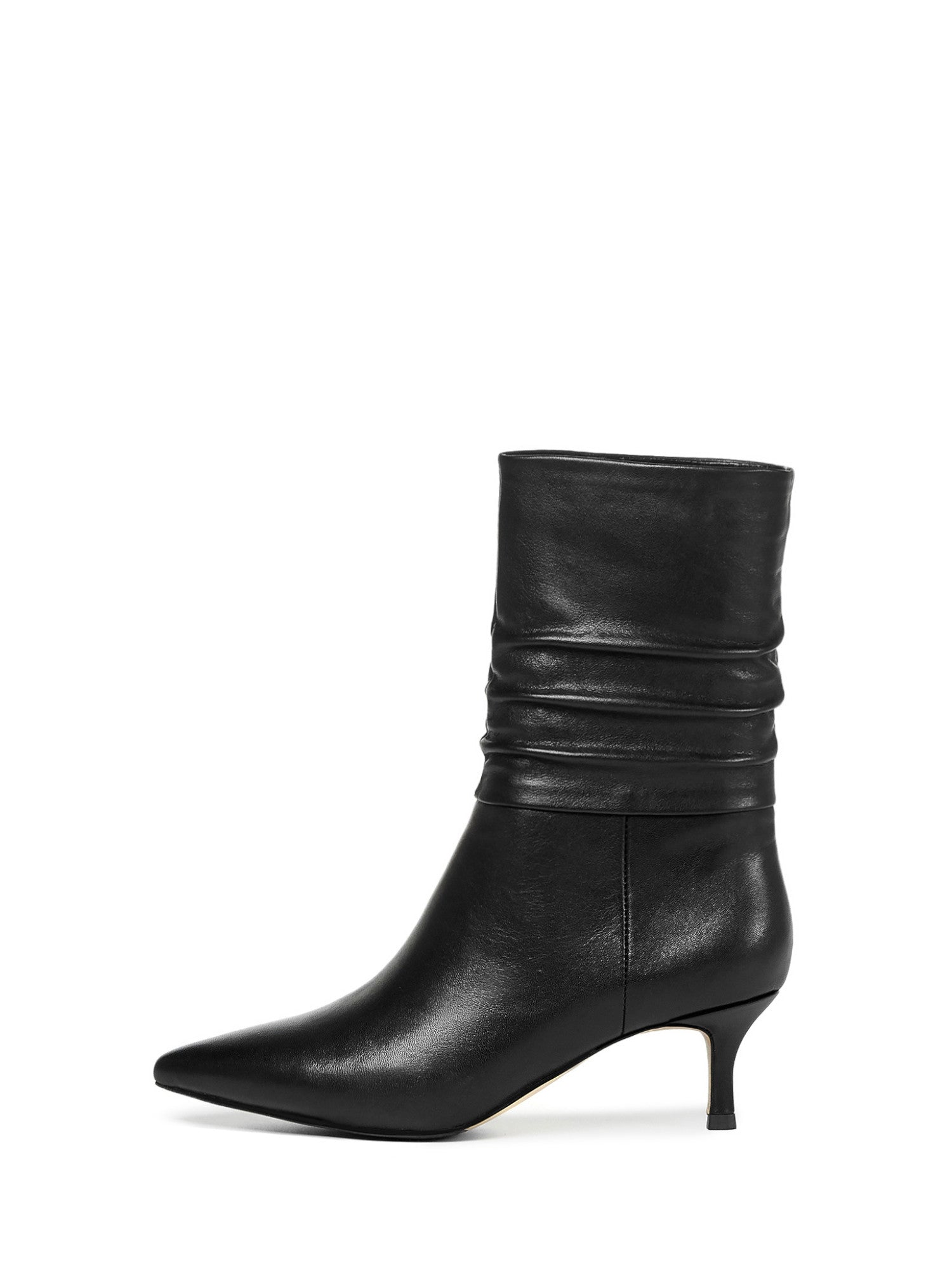 ruched mid calf boots