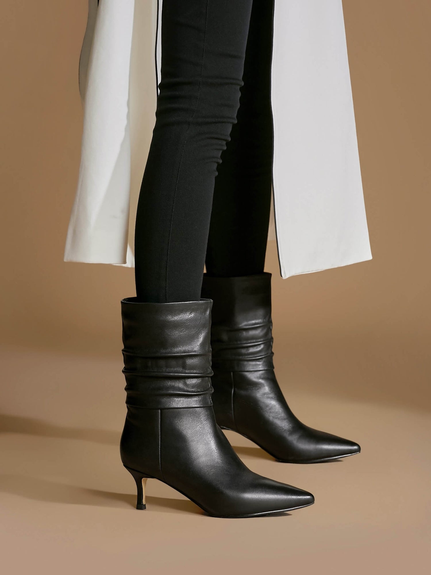 black slouch calf boots