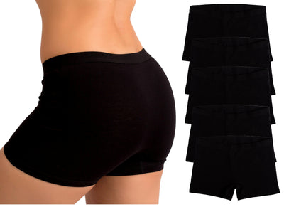 EVARI Women's Boyshort Panties Comfortable Cotton Underwear Pack of 5 in  Black color, EVARI underwear