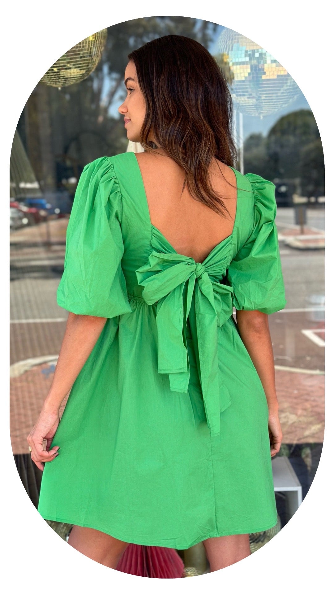 reverse green dress