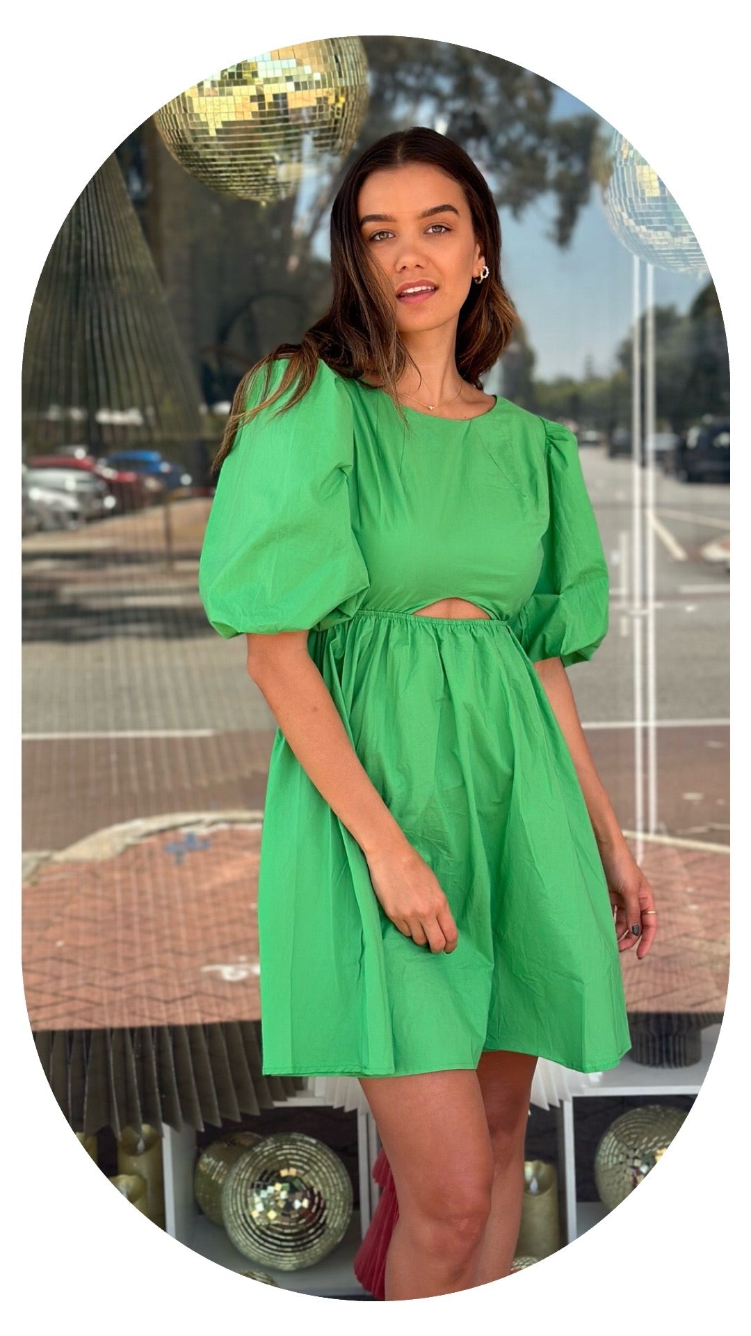 reverse green dress