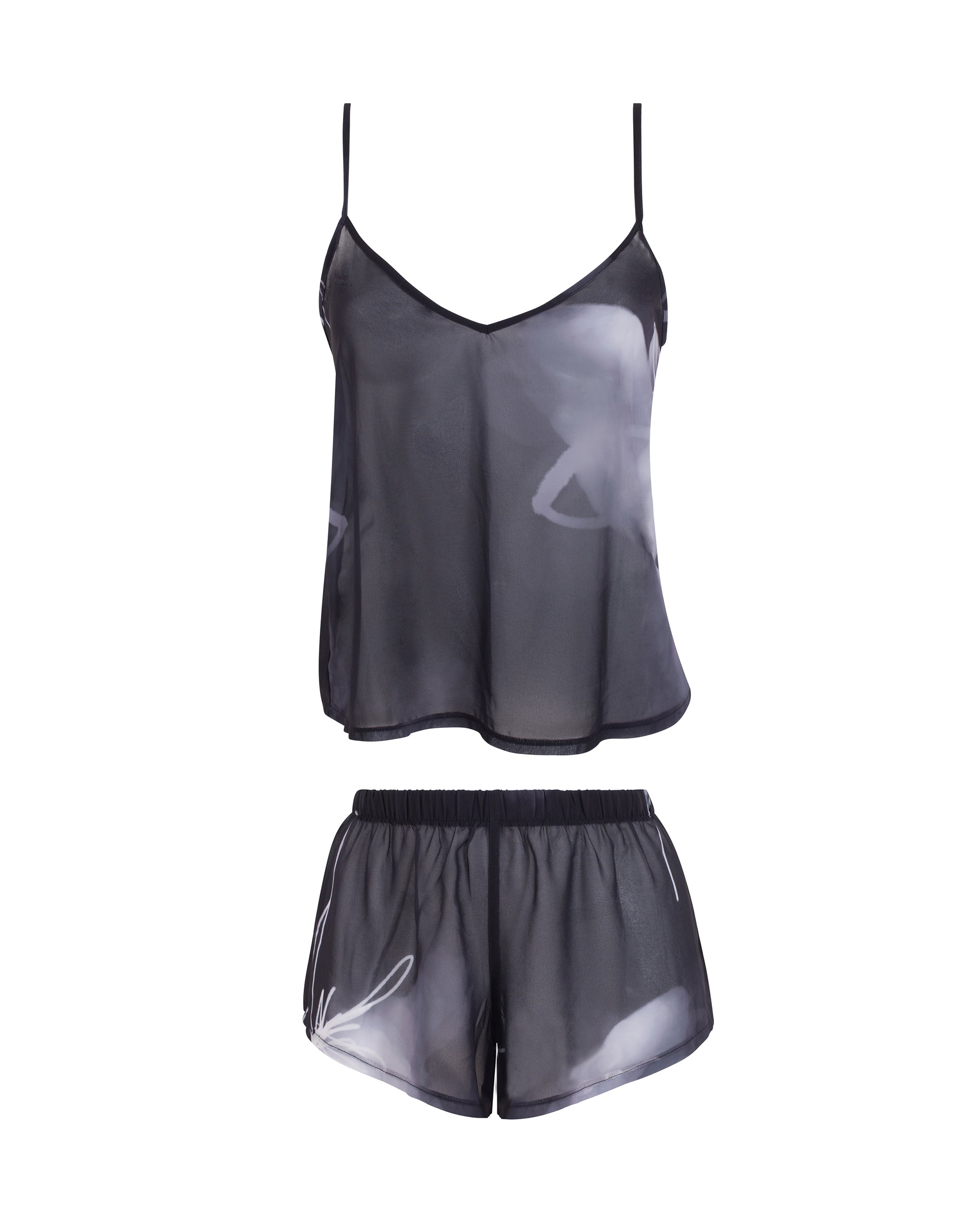 bluebella ensemble short et caraco camille noir/blanc