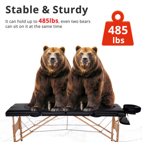 Stable and sturdy massage table