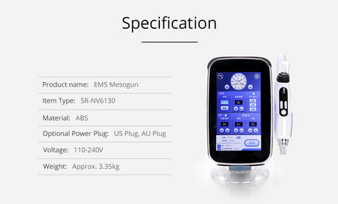 specification of Mesotherapy Hydro Machine