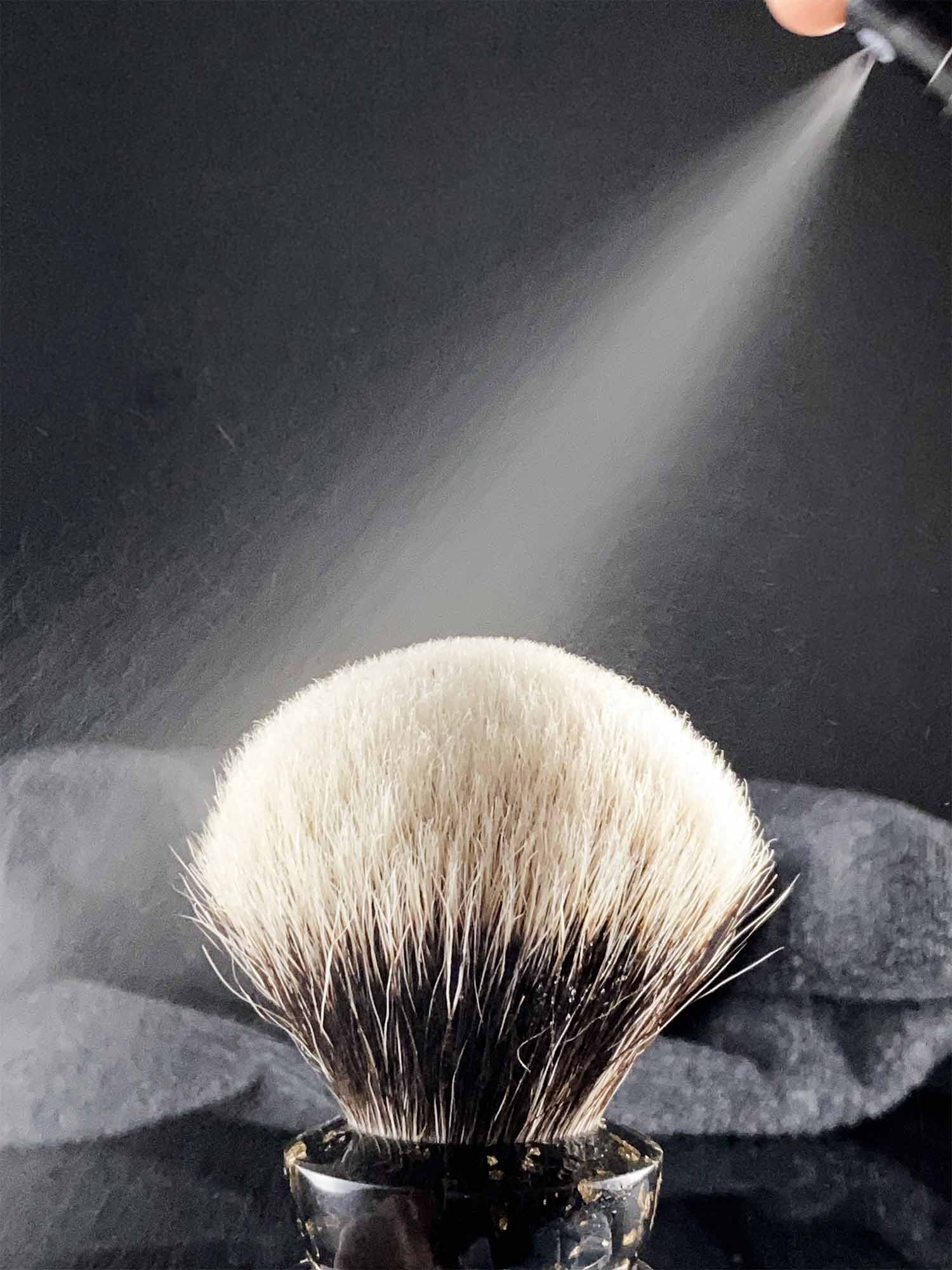 how to clean a shaving brush using a makeup brush cleaner
