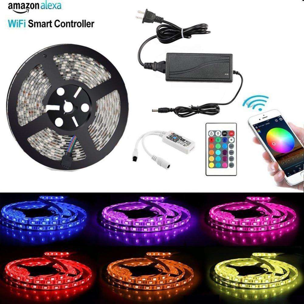 Penge gummi Oversætte positur WiFi LED Strip 5M 5050 DC 12V 300 LED RGB RGBW strip light Non-waterpr –  FVTLED