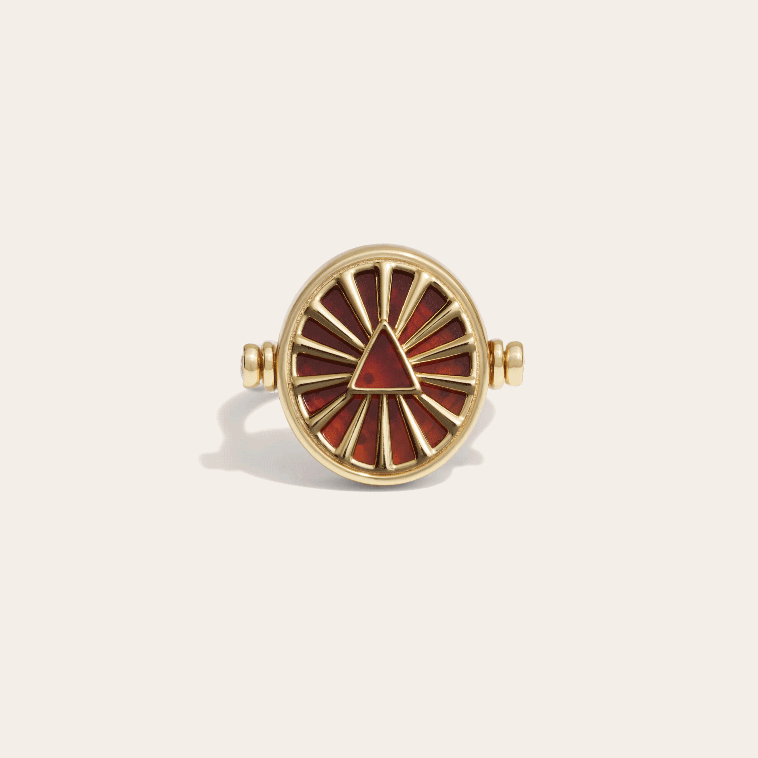 Aries & Fire Flip Ring - 14K Yellow Gold Vermeil / 7