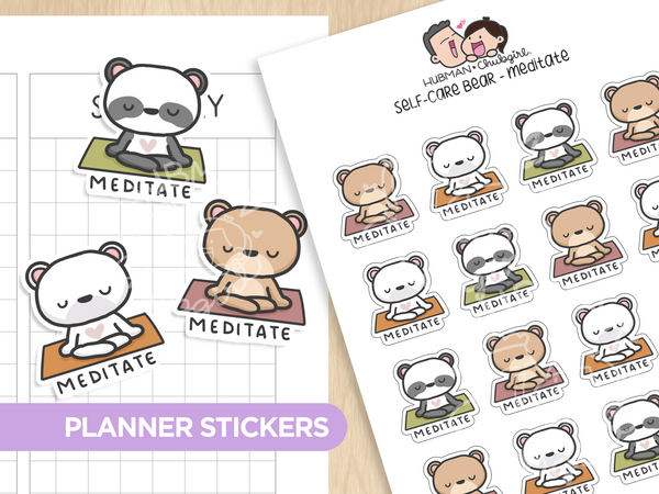 Self-Care Bear - Therapy Planner Stickers – Hubman and Chubgirl