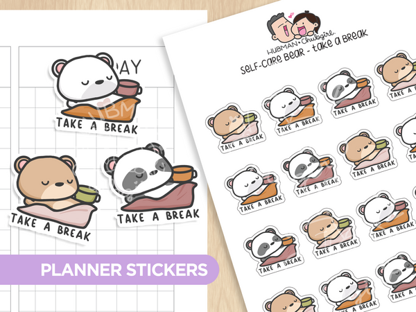 Self-Care Bear - Take a Nap Planner Stickers – Hubman and Chubgirl