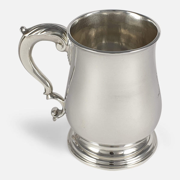 the George III sterling silver mug viewed side on