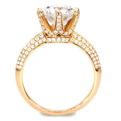 Queen Myka Roun Moissanite with Knife Edge Pave Band Ring
