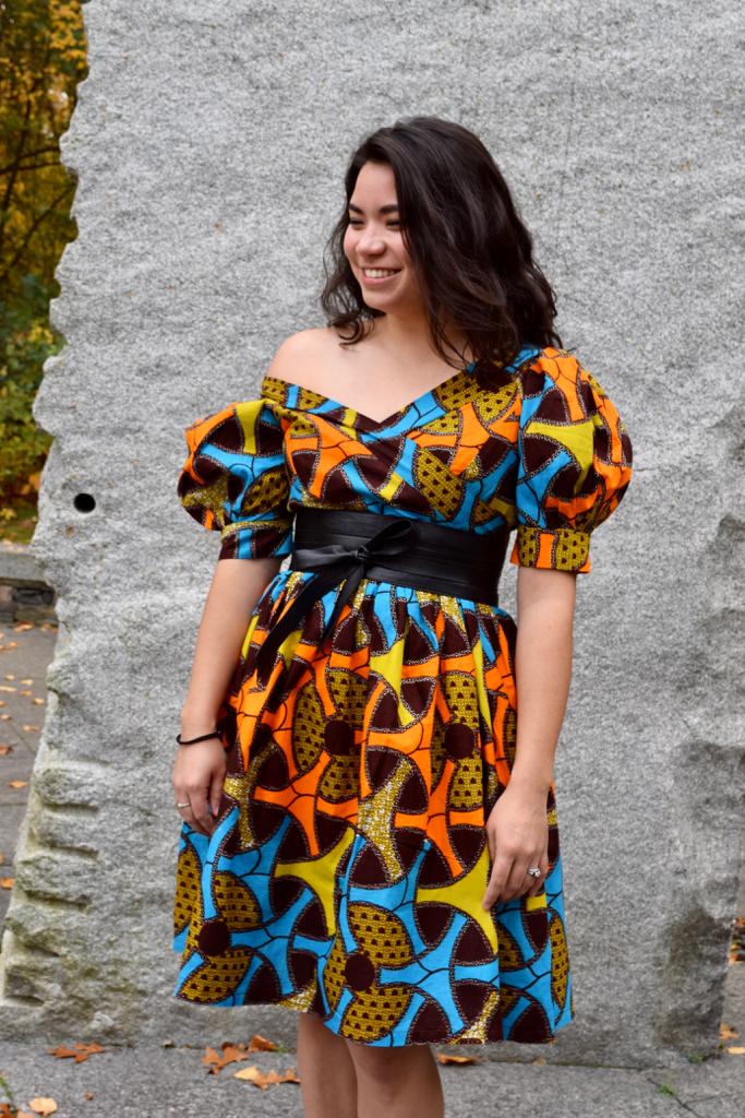 ankara off shoulder gown