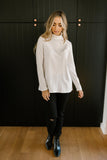 Ave Shops Womens Plain Jane Turtle Neck Top in White