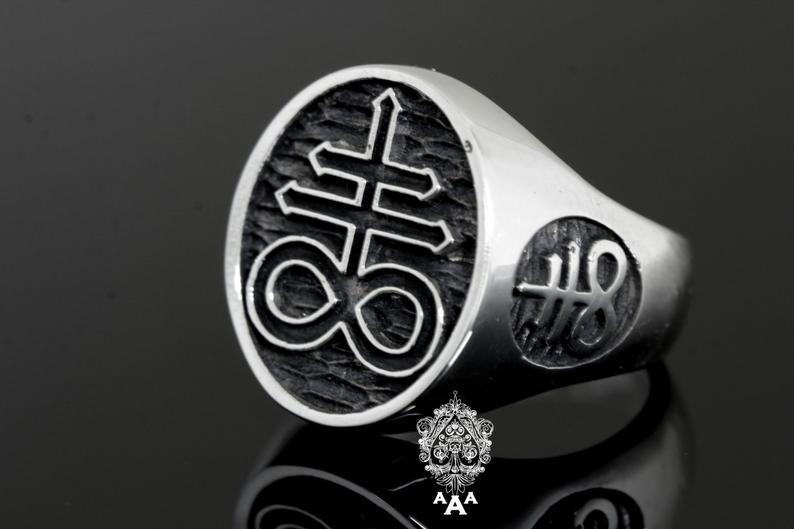 Cross of Leviathan (Sulphur) Ring .925 Silver | The Luciferian Apotheca - Your Satanic, Left ...