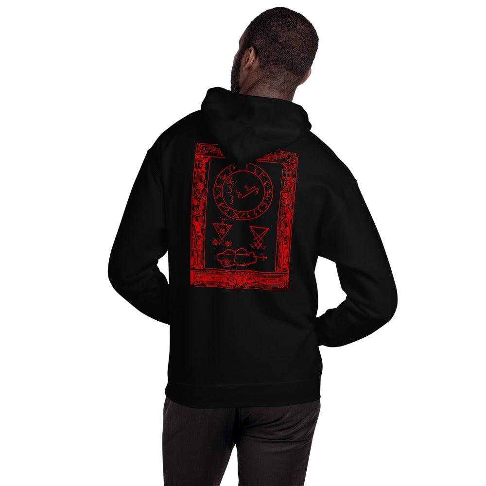 Sigil of Lucifer Red Print Front and Back Hooded Sweatshirt – The ...