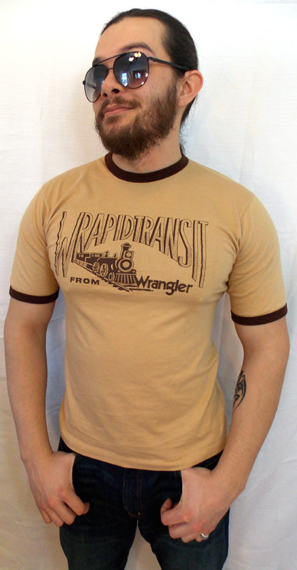 Vintage WRANGLER Wrapid Transit Train T-Shirt Mens S M – Kindwise Vintage  Vermont