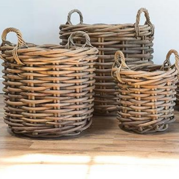 Round Rattan Basket – At Home Interiors