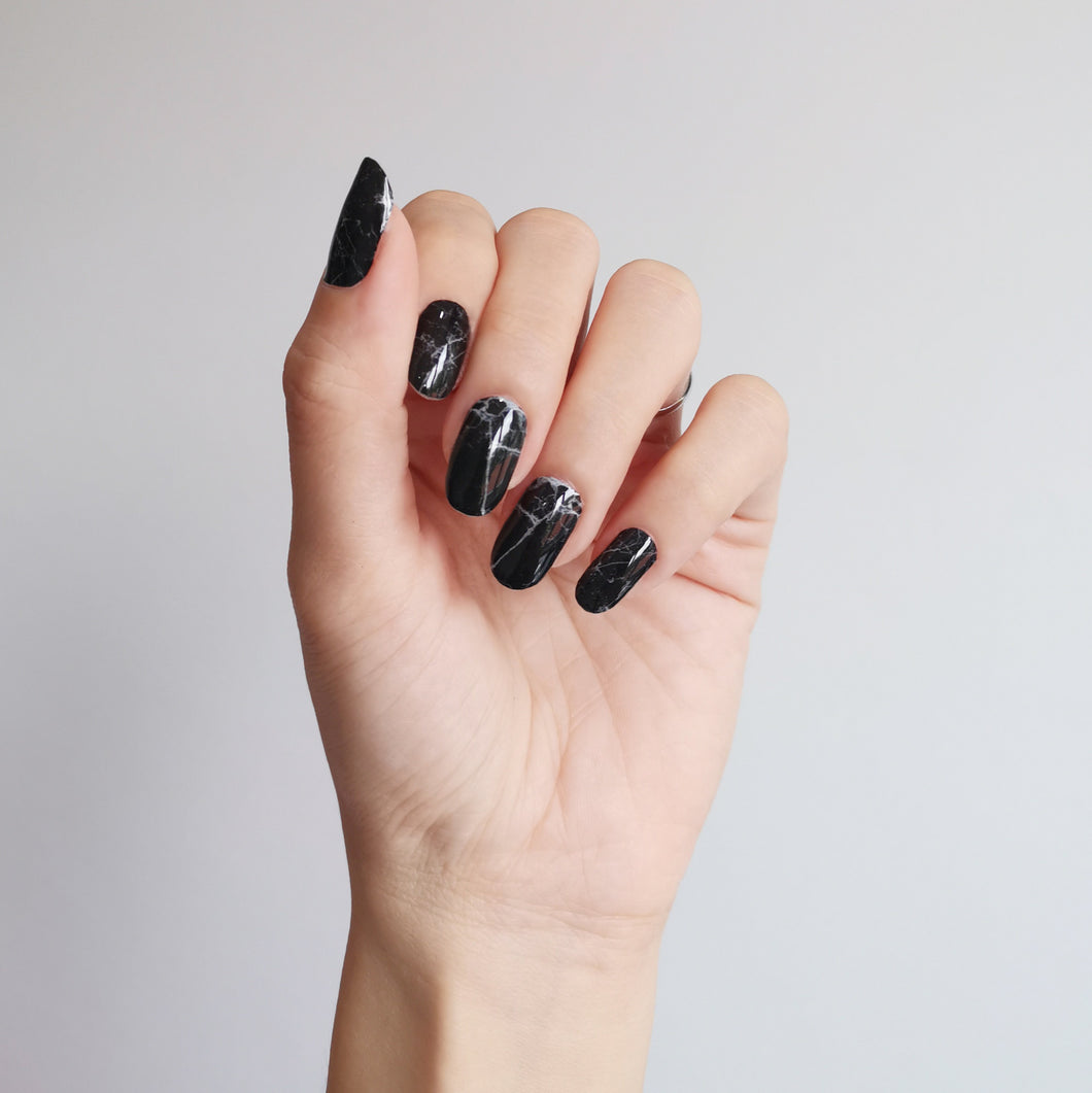 Lexie Black Marble By Nailwrap Co Diy Self Care Manicure Kit