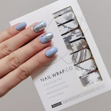 Load image into Gallery viewer, Buy Silver Brushstrokes Overlay Premium Nail Polish Wraps at the lowest price in Singapore from NAILWRAP.CO. Worldwide Shipping. Achieve instant designer nail art manicure in under 10 minutes.