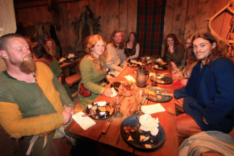 Feasting in the longhouse at Lofotr Viking Festival