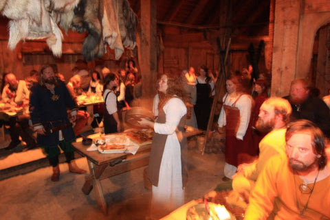 An evening in the longhouse at Lofotr Viking Festival
