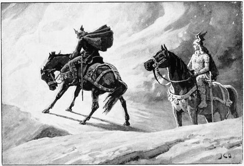 Sigurd and Gunnar at the wall of fire; attribution in previous blog post
