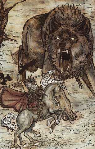 Odin and Fenrir do Battle in Ragnarok - Viking Dragon Blogs