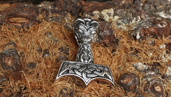 Thor's Hammer Pendant - Large & Ferocious in Silver - Viking Pendants