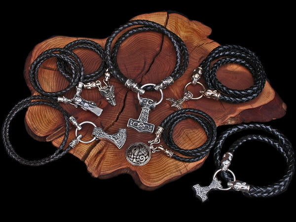 Braided Leather Viking Necklaces