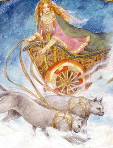 Freya's wain is drawn by cats - Viking Dragon Blogs